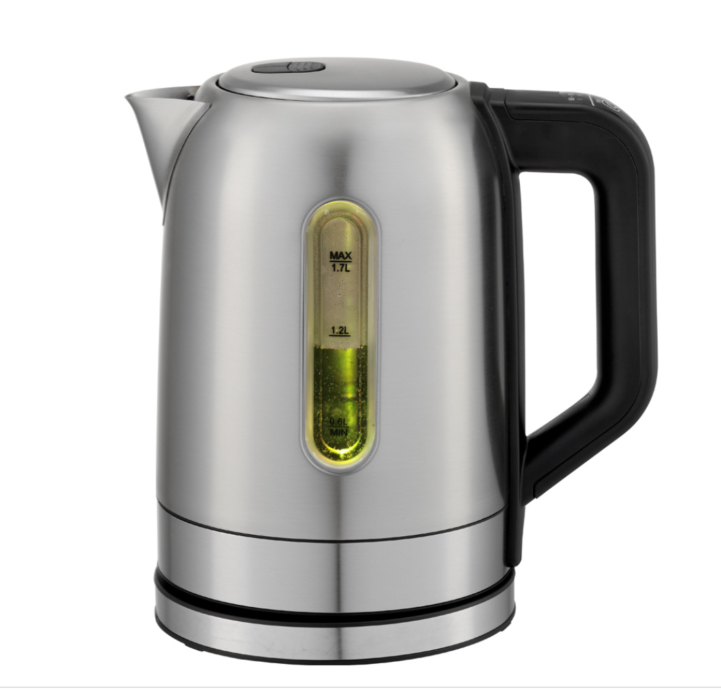 1.7L digital temperature controlled stainless steel electric kettle with 7 heat settings — private label OEM for North American retailers, cordless rapid boil design