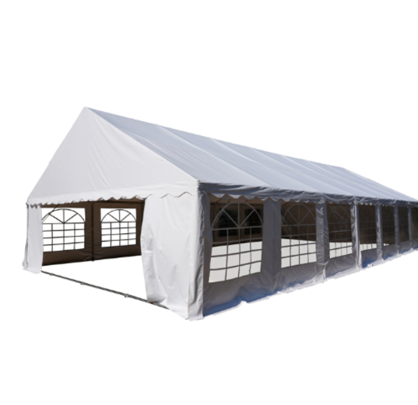 The Qiahe heavy-duty PVC outdoor carport canopy ships with this galvanized steel frame as the standard specification for snow belt and coastal installations.