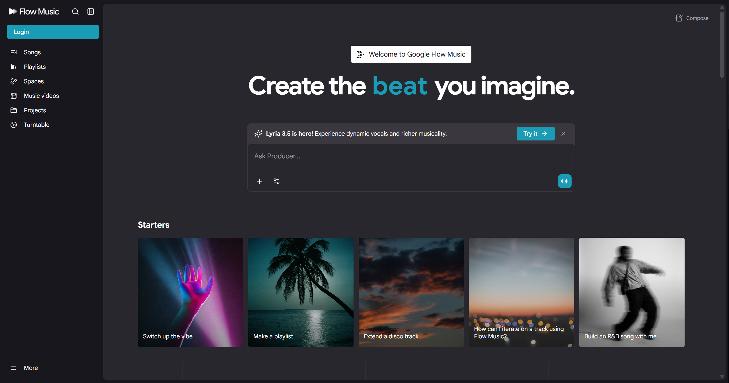 Google Flow Music integration