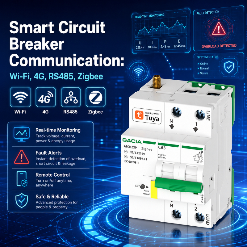 Smart Circuit Breaker Communication: Wi-Fi, 4G, RS485 and Zigbee