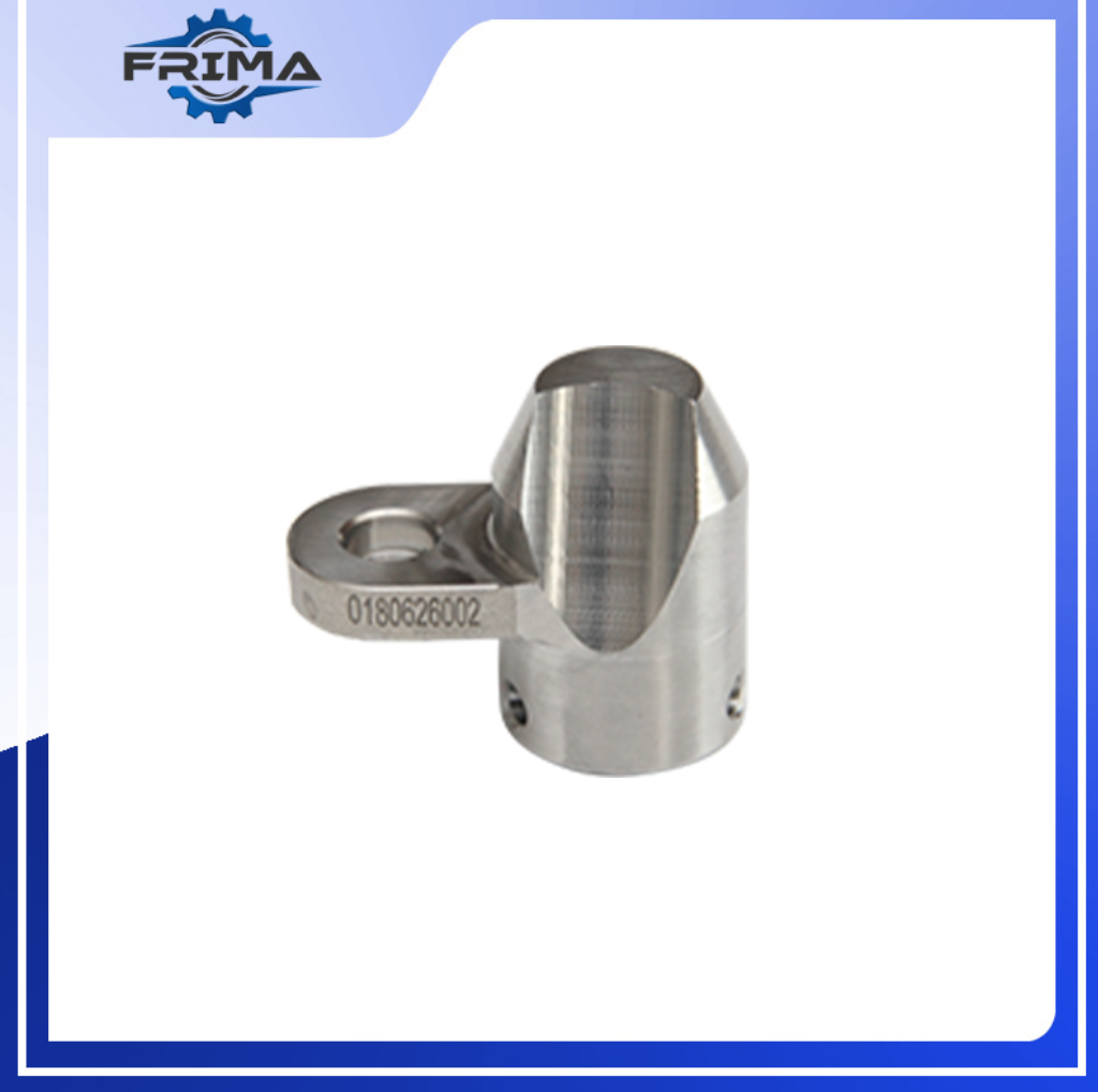 FRIMA CNC turning titanium workpiece close-up