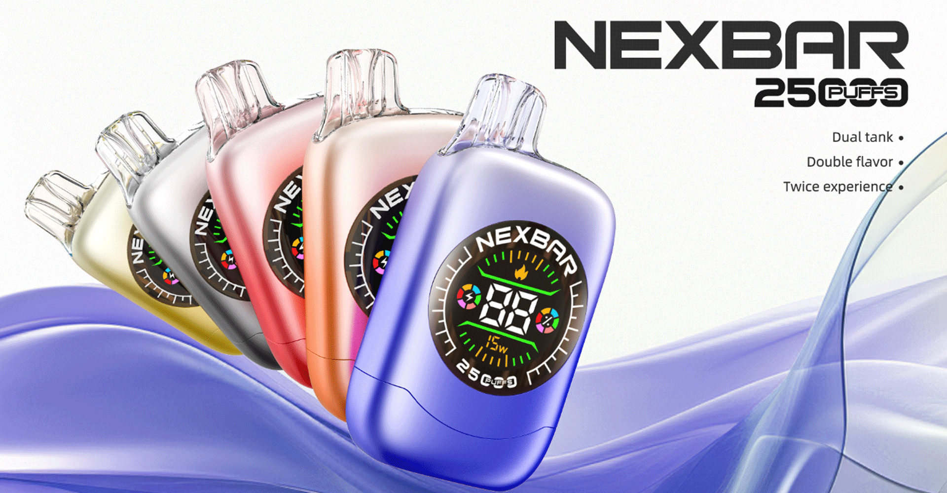 NEXBAR25000 Слойки с двойным вкусом, одноразовые со вкусом 1–5