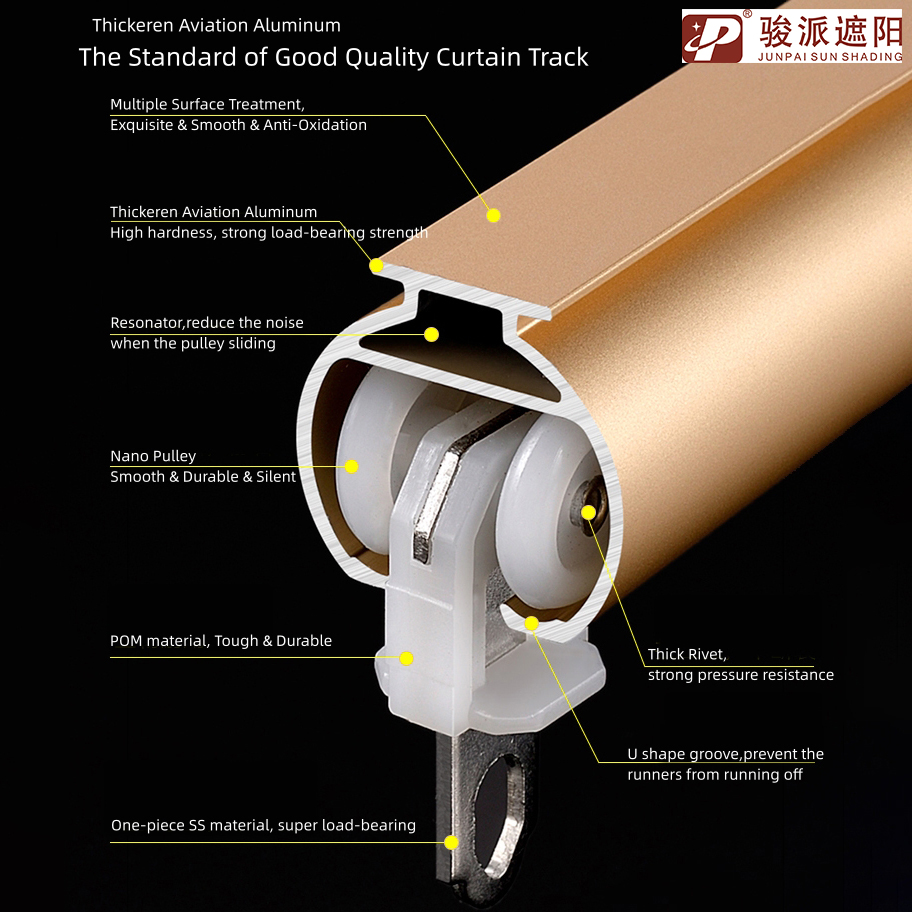 Anodized Aluminum Profile Sliding Curtain pole rails Multi color quality tracks (4)asv