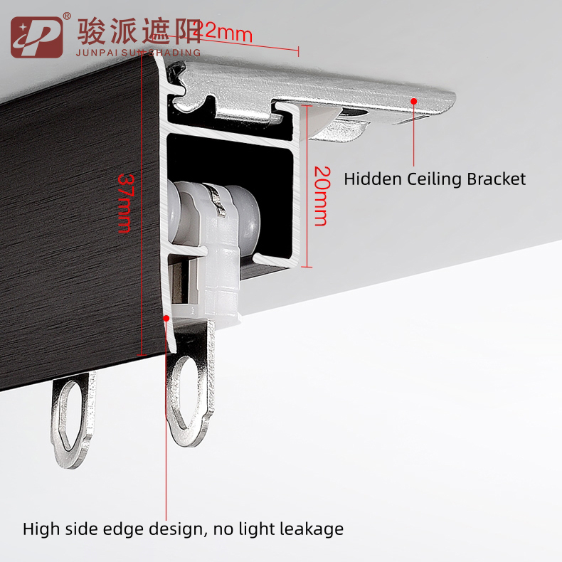 Anti-light Leakage Aluminum Profile Ceiling Curtain Track Rail for Bedroom (2)2jb