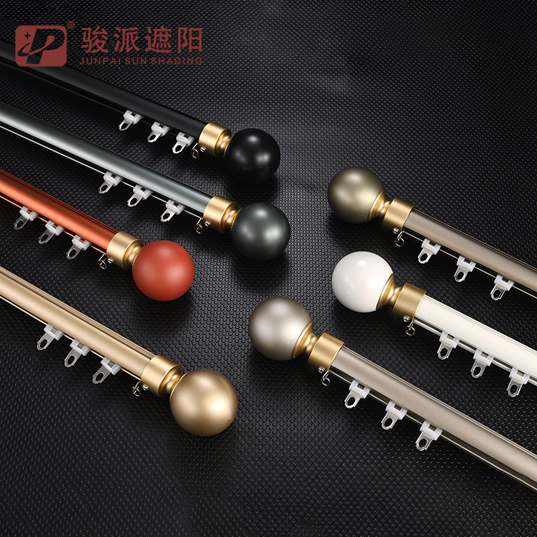 Hot Sale Curtain Finial Sliding Curtain Rods Rail Double Set Aluminium yeHomba Decor (1)mrg