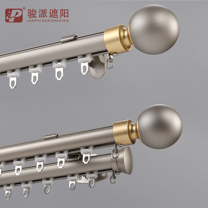 Hot Sale Curtain Finial Sliding Curtain Rods Rail Aluminium Yokhazikika Pawiri Yokongoletsera Pakhomo (3)99f