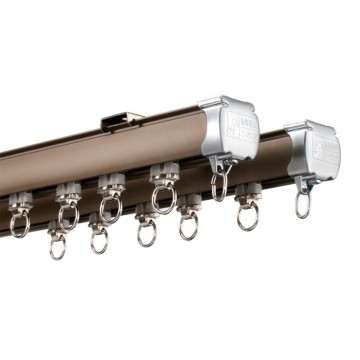 Heavy Duty Double Aluminum Curtain Rail Track Ceiling-Mount Sliding Divider with Metal Accessories for Hotel Office Commercial Wholesale