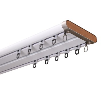 Dual Ceiling Mount Aluminum Long Double Track for Bay Windows & Home Office-Curtain Poles & Accessories
