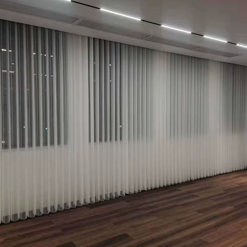 Modern Beautiful Custom Dream Electric Vertical Waterproof Curtains with Plain Technique Luxury Style Includes Curtain Poles