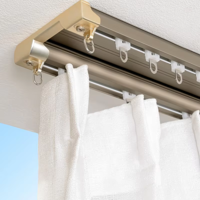 Modern Eco-Friendly Heavy Conjoined Long Aviation Aluminum Track Single Curtain Rod Hook Ceiling Rail Minimalist Design