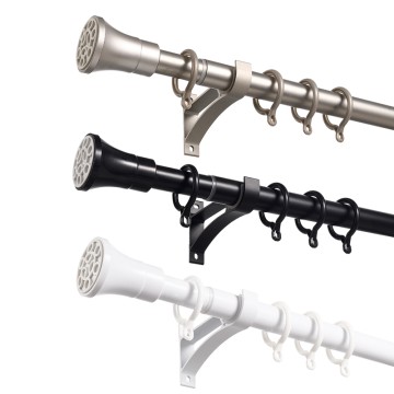 New Design High Quality Metal Extendable Length Ceiling Mounted Single Extendable Curtain Rod