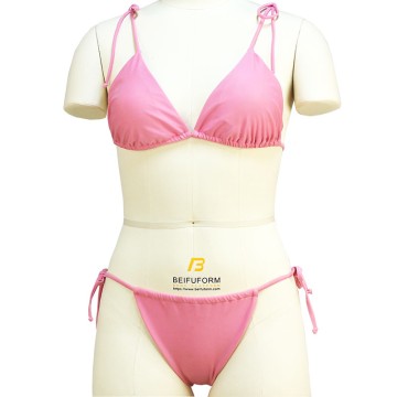 Low Waist String Swimsuit Women Three-Point Strap Bikini Swimwear Triangle Mini Bikini Set Ruffle