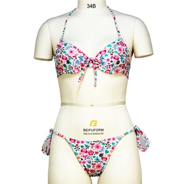 Floral Print Tie String Sexy Women's Split High Waist Swimsuit Bandeau Bow Knot Bikini