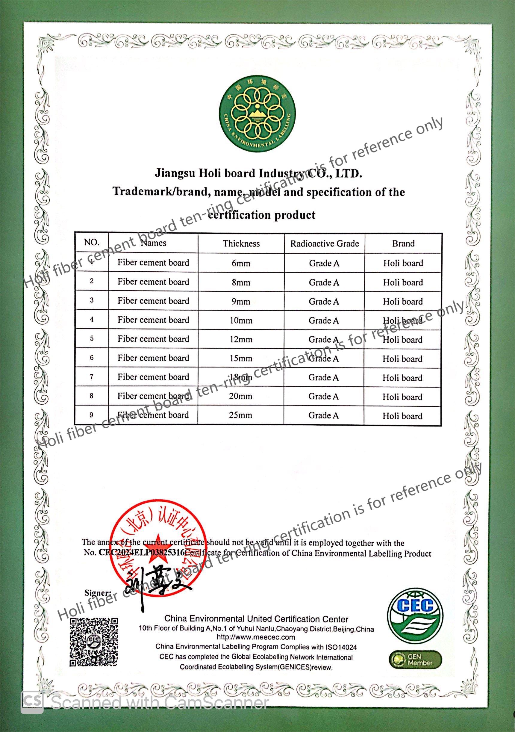 Holi Board Achieves Ten-ring Certification