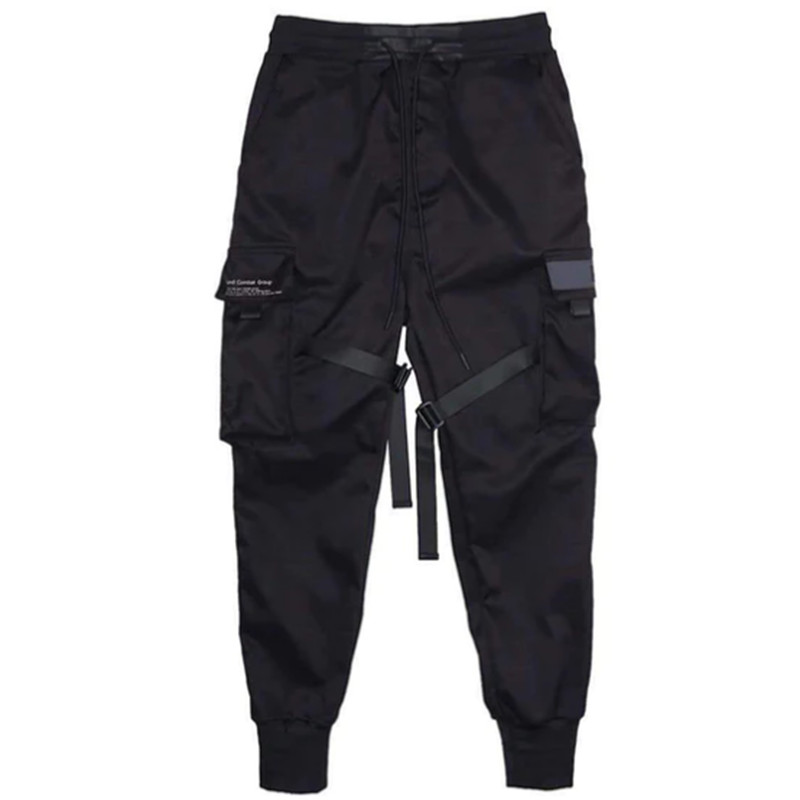 LETO Young Cargo Pants Men Black Casual Joggers Pants Man with Pockets Techwear Hip Hop Punk Pants Outdoor Sweatpants Men