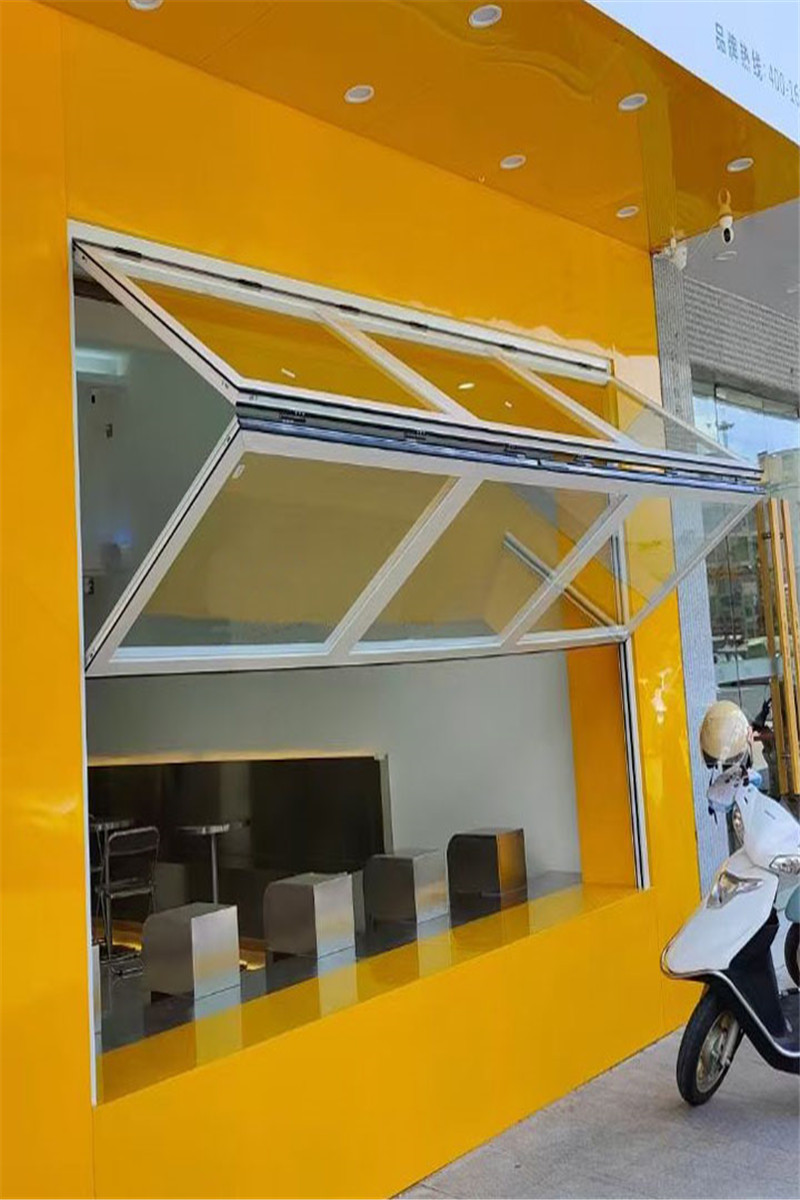 Latest Design Modern Manual Aluminium  Fold Up Glass Windows For Bar Shop Coffee