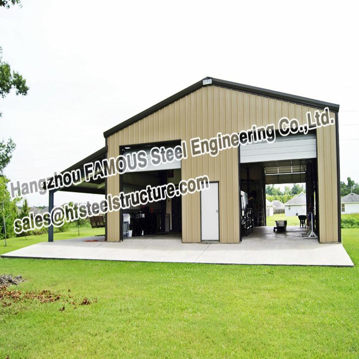 Pre-engineered Light Steel Garage Shed Cars Parking House With Custom Size 