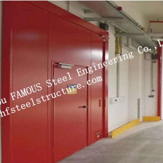 PU Sandwich Core Painted Surface Steel Fireproof Doors For Warehouse Storage