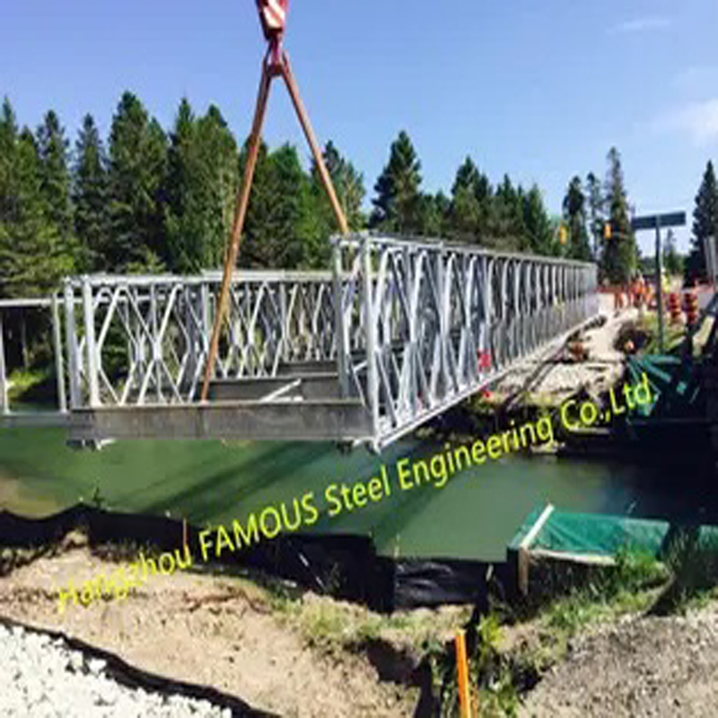 Army Portable Steel Bailey Bridge Painted Or Hot Dip Surface Treat Earthquake Heavy Snow Bearing