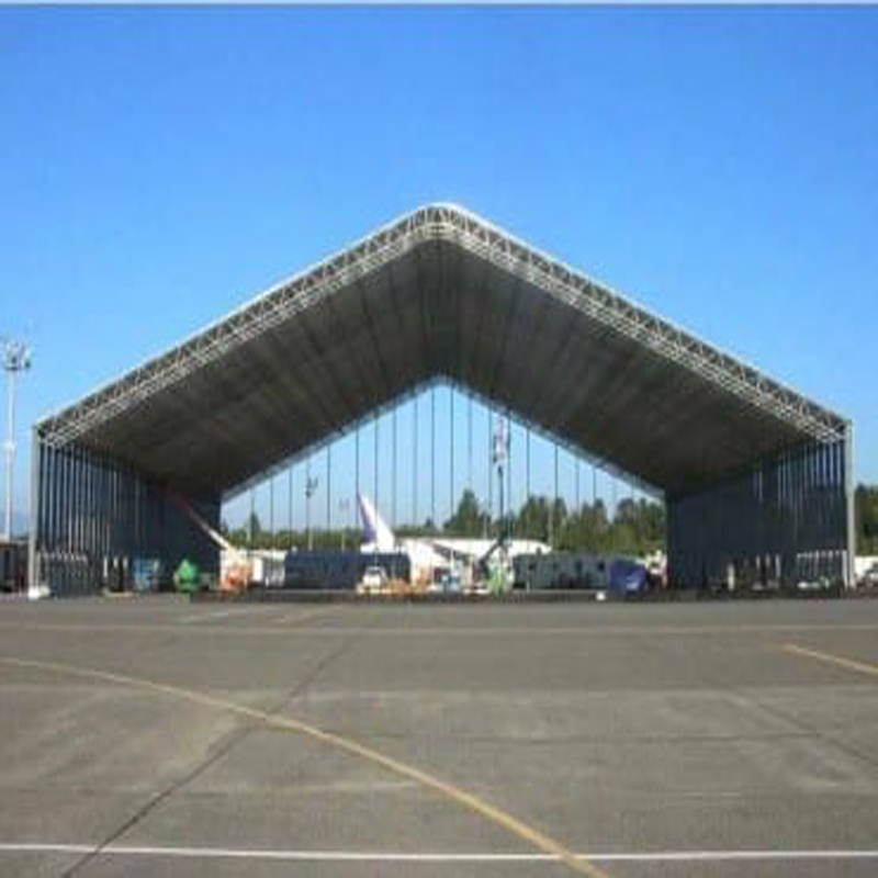 Prefabricated Wide Span Airbus A380 Steel Sheltering Aircraft Hanger Building with Sliding doors
