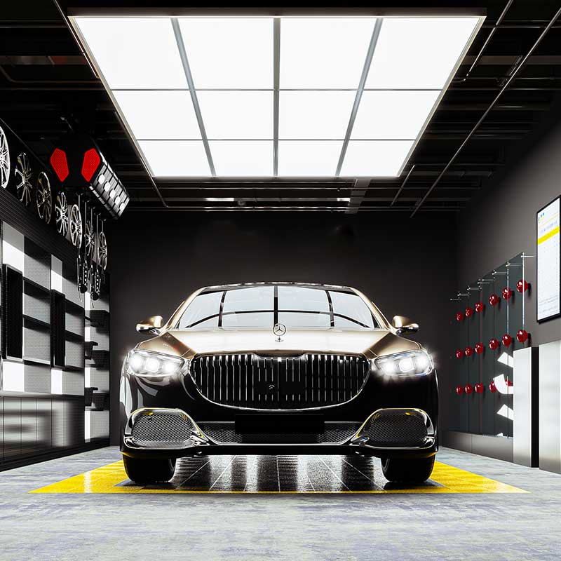 Ceiling panels light for car detailing garage light