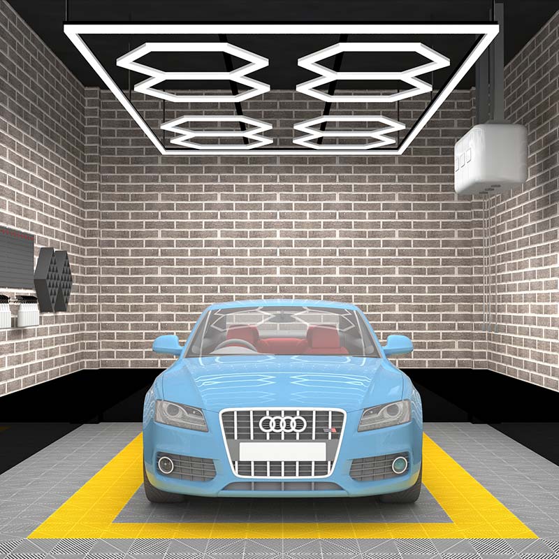 Hexagon LED light for car detailing garage light