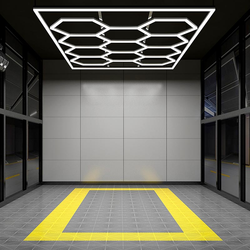 Hexagonal lights for auto shop car polishing light