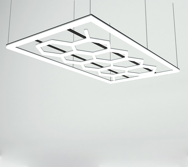 Hexagonal lighting for car coating detailing garage light