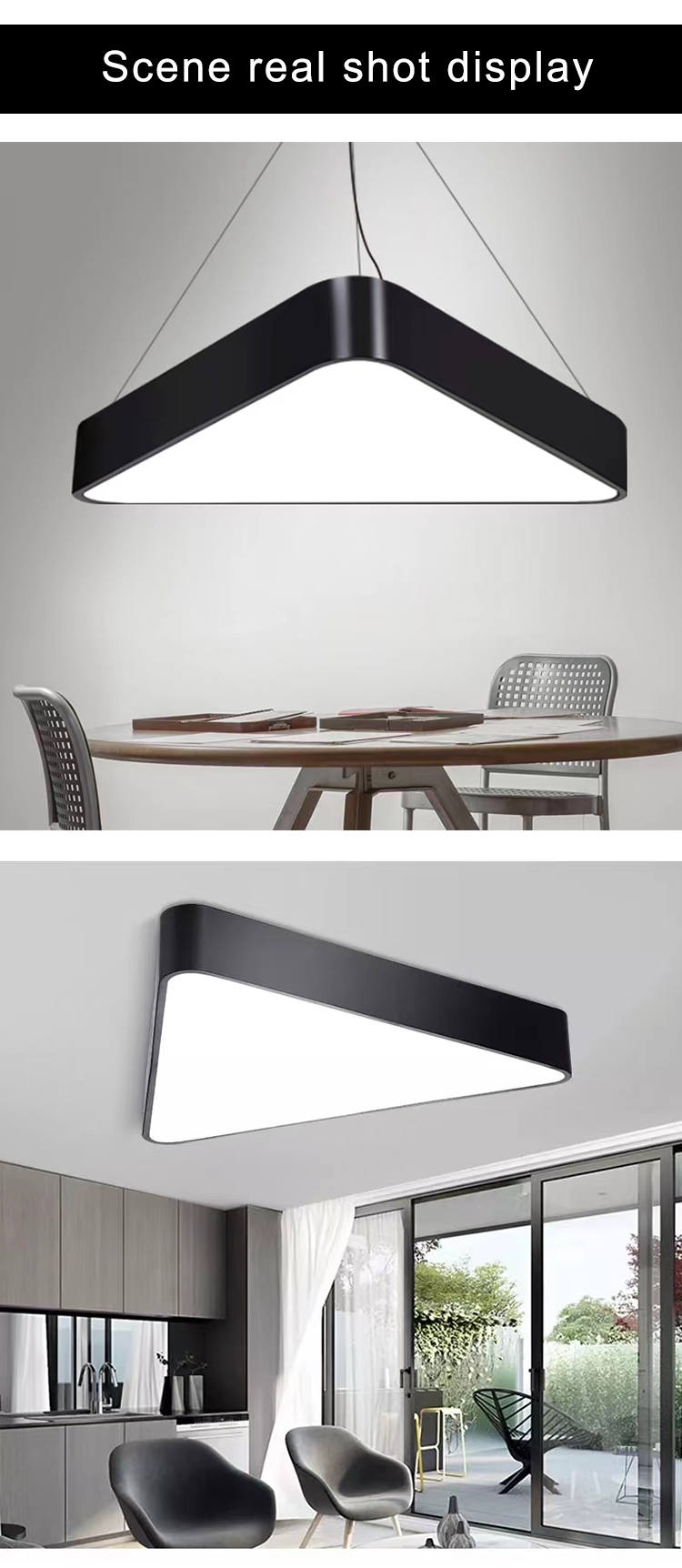 Solid Triangular Light for office workshop light (6)e74