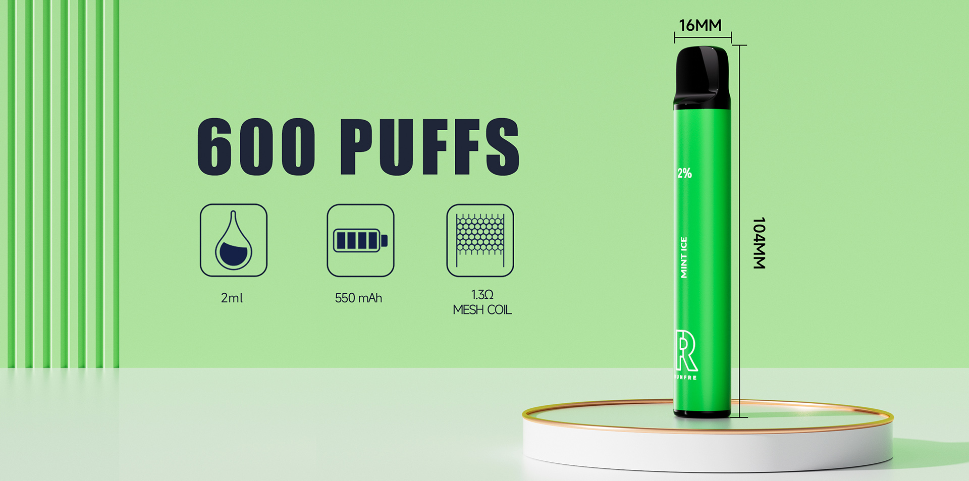 RF003 600 Puff 2ml de aceite Vape desechable con TPD CE (2)cew