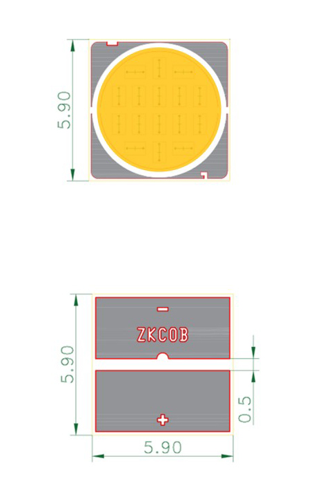 4-1-6060 Ceramics Substrate COB SMT Light Source 