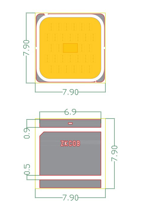 4-2-8080 Ceramics Substrate COB SMT Light Source 