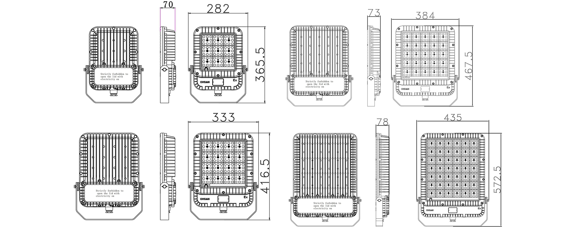 Ceramic Substrate COB SMT light source explosion proof light1 size