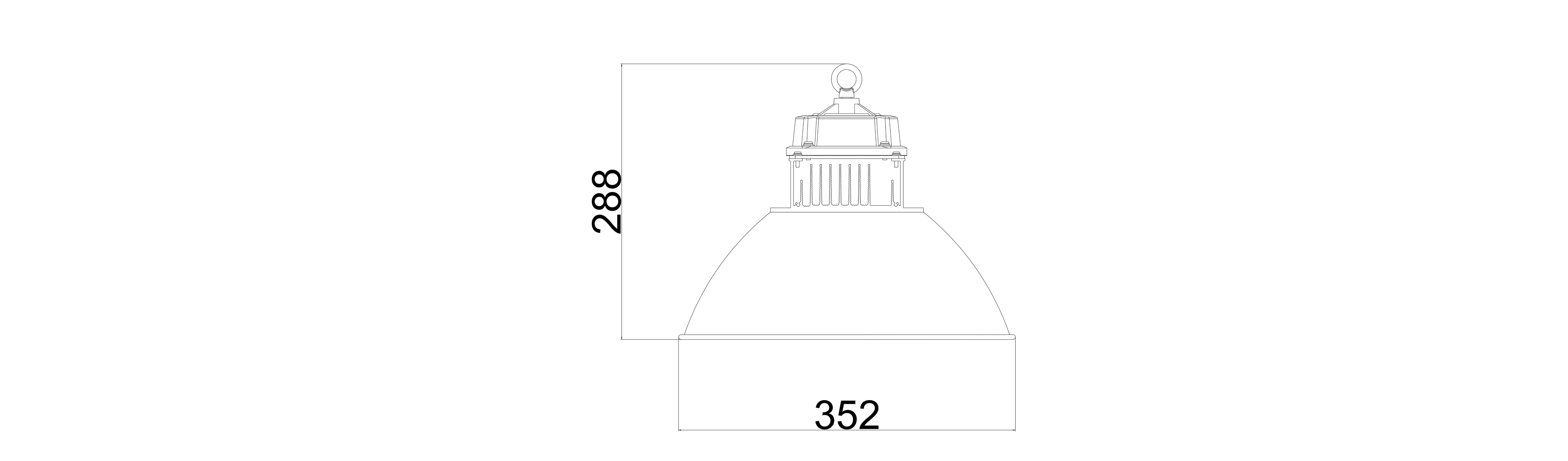 High Power COB  High Bay Light size