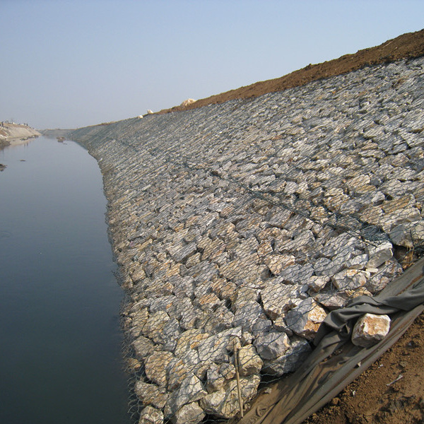 Double Twist Hexagonal Galvanized  Wire Mesh Gabion Box  With Stone Filled