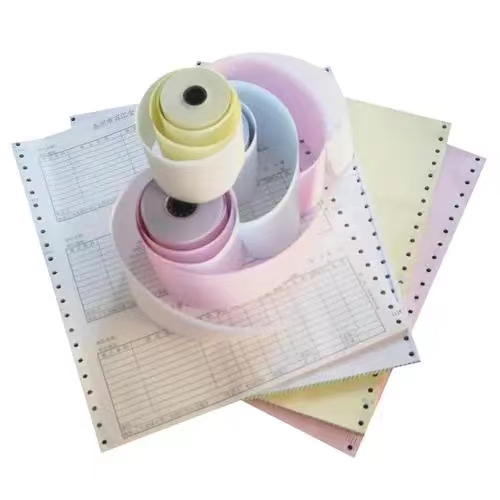 Carbonless paper is divided into three, two, four, and two parts, four parts, five parts, and six printing papers