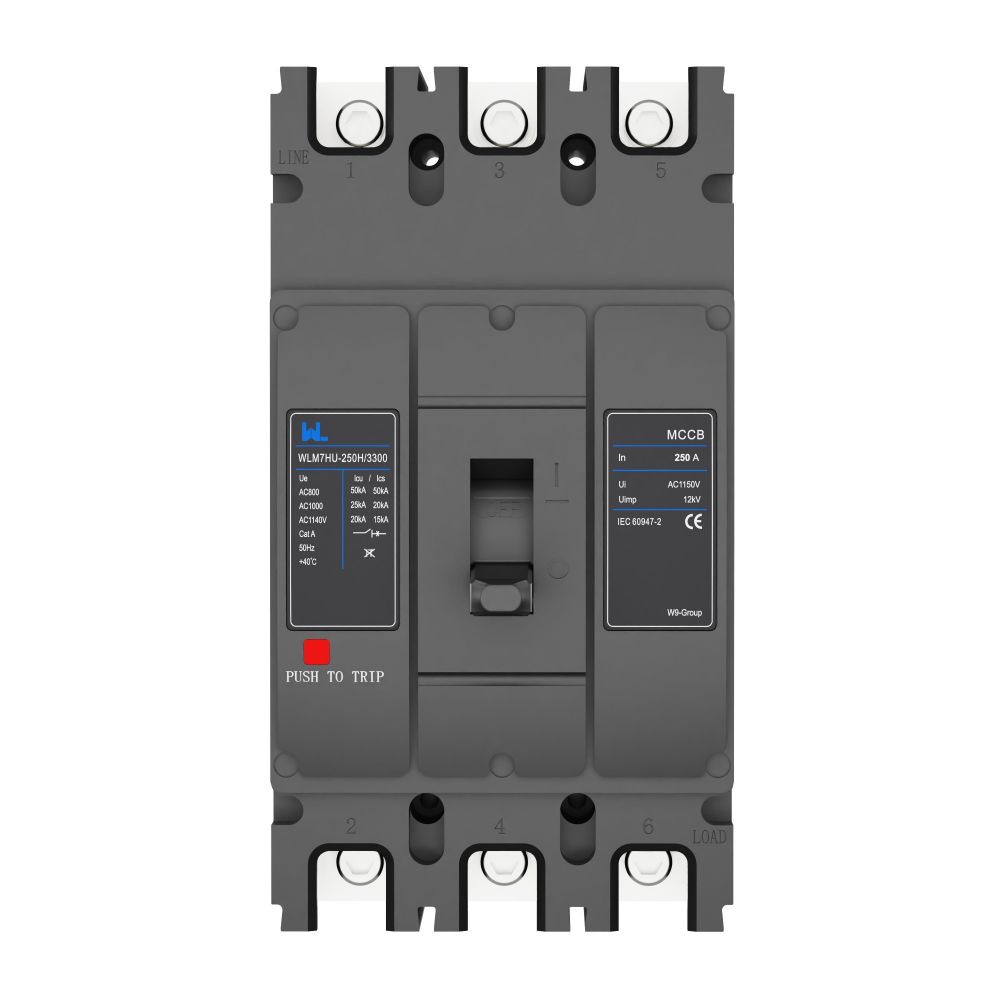 WLM7HU-250-3300 3P Photovoltaic solar mccb molded case circuit breaker 800V mccb 800VAC/1000VAC/1140VAC mccb 250A mccb