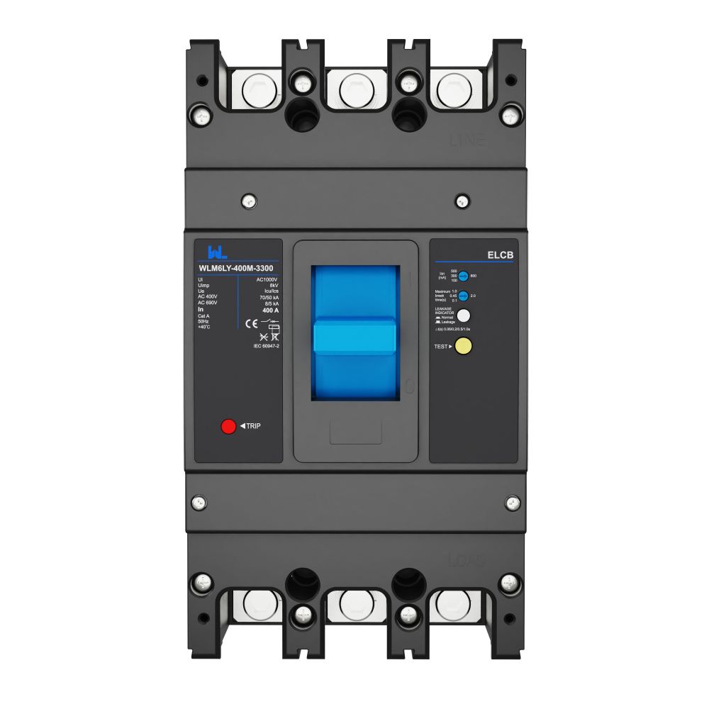 WLM6LY-400A-4300 4P   WLM6L Series earth leakage protection type RCCB 400V 400amper 3 poles 4 Poles  mccb breaker