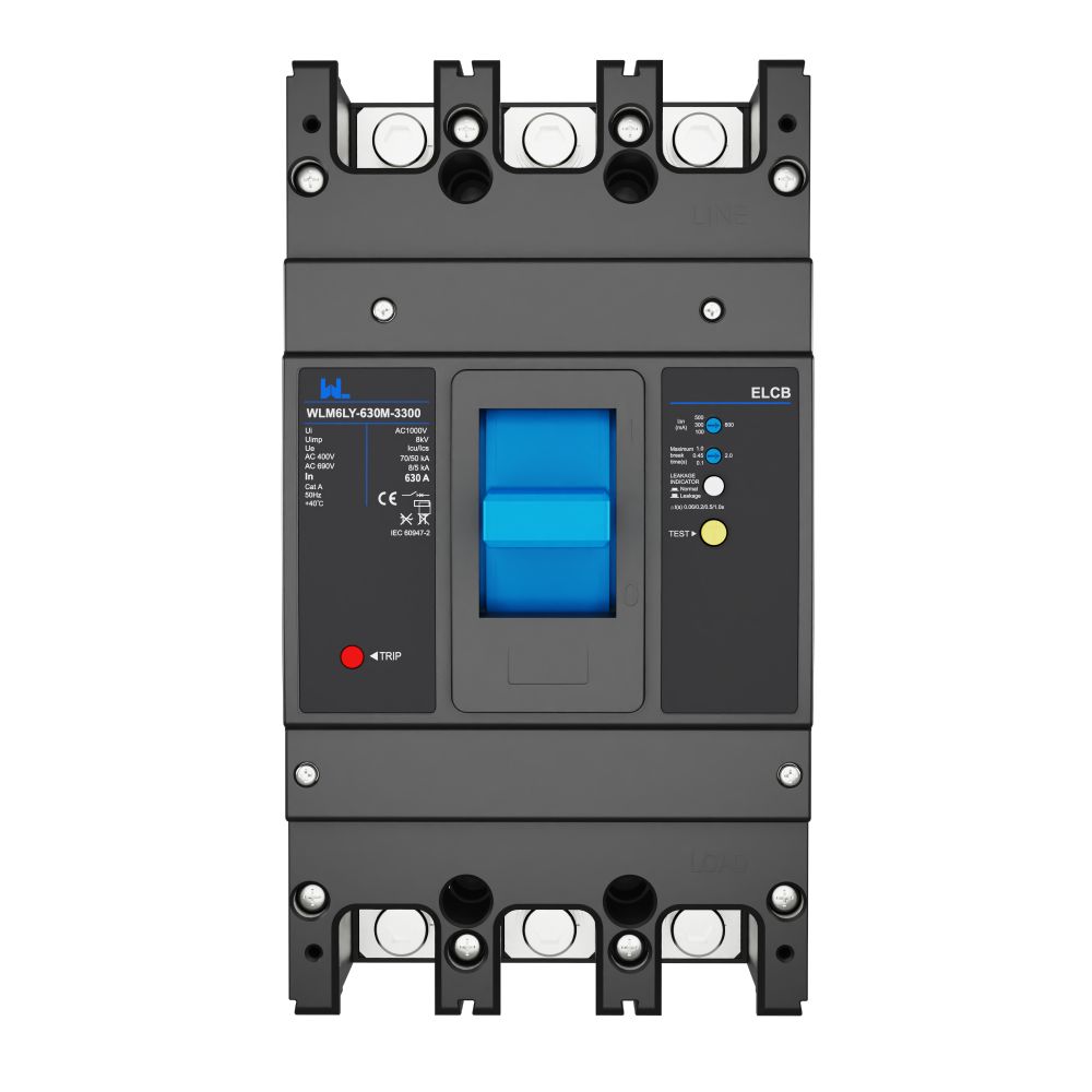 WLM6LY-630A-4300 4P   WLM6L Series earth leakage protection type circuit breaker 400V 630a 3 poles 4 Poles  mccb breaker