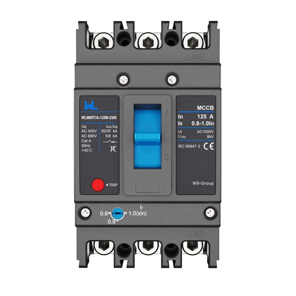 Adjustable Mccb WLM6RT-125A-3300 3P  WLM6RT Series thermal magnetic type mccb  400V/690V mccb 125A 3 Poles/4 Poles