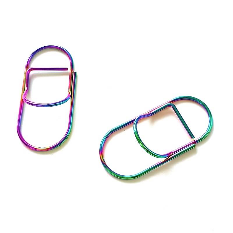 12 Clip Portapenne A Moschettone In Metallo E Silicone - 6 Colori (Blu, Bianco, Rosa, Rosso, Giallo, Nero) Per Insegnanti, Infermieri, Impiegati