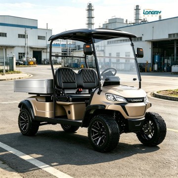 Chariot de golf électrique 2 places en aluminium avec plateau cargo pour ferme ou ranch