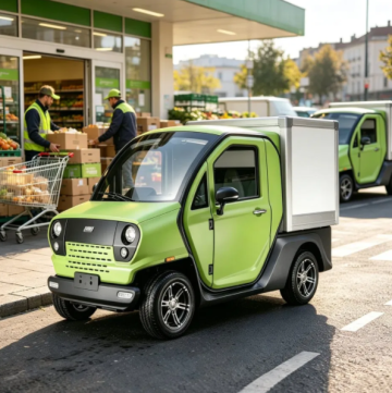 72V Mini Electric Vehicle Short Distance Mobility Car with Cargo Bed