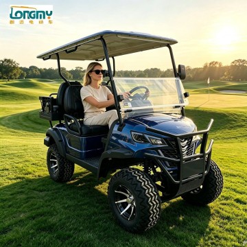 Chariot de golf électrique 48 V 5 kW pour 4 passagers, idéal pour les terrains de golf et les complexes hôteliers.