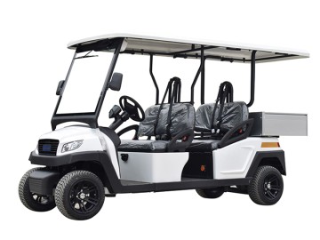 White 4 Seater Golf Cart with Cargo Box