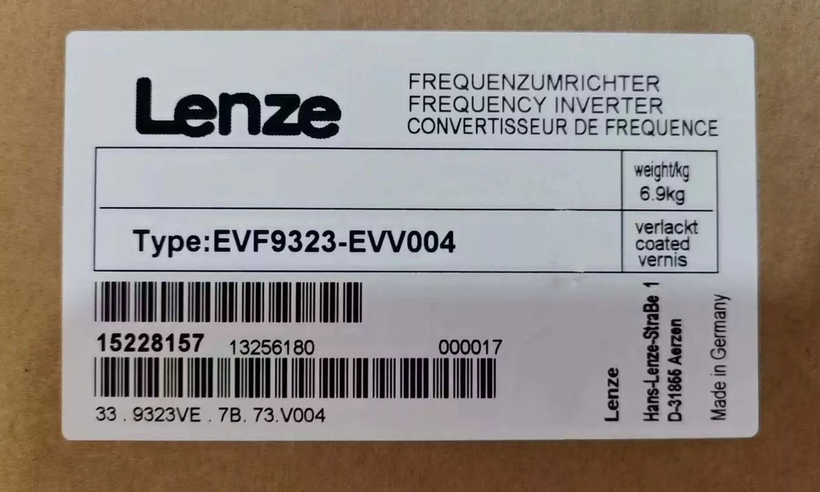 LENZE Inverters 9300-series EVF9323-EVV004
