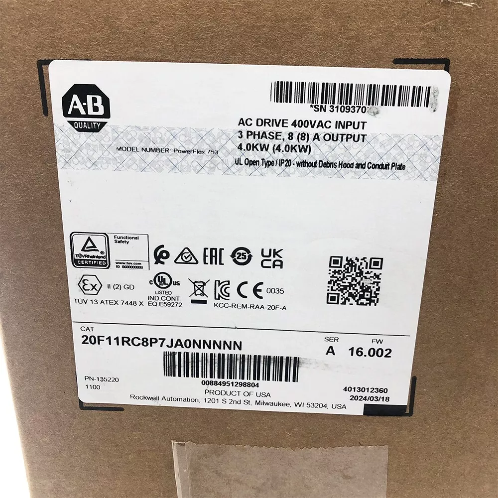 Allen-Bradley Drives PowerFlex 753 20F11RC8P7JA0NNNNN