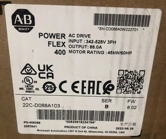 Allen-Bradley Drives PPowerFlex 400 22C-D088A103
