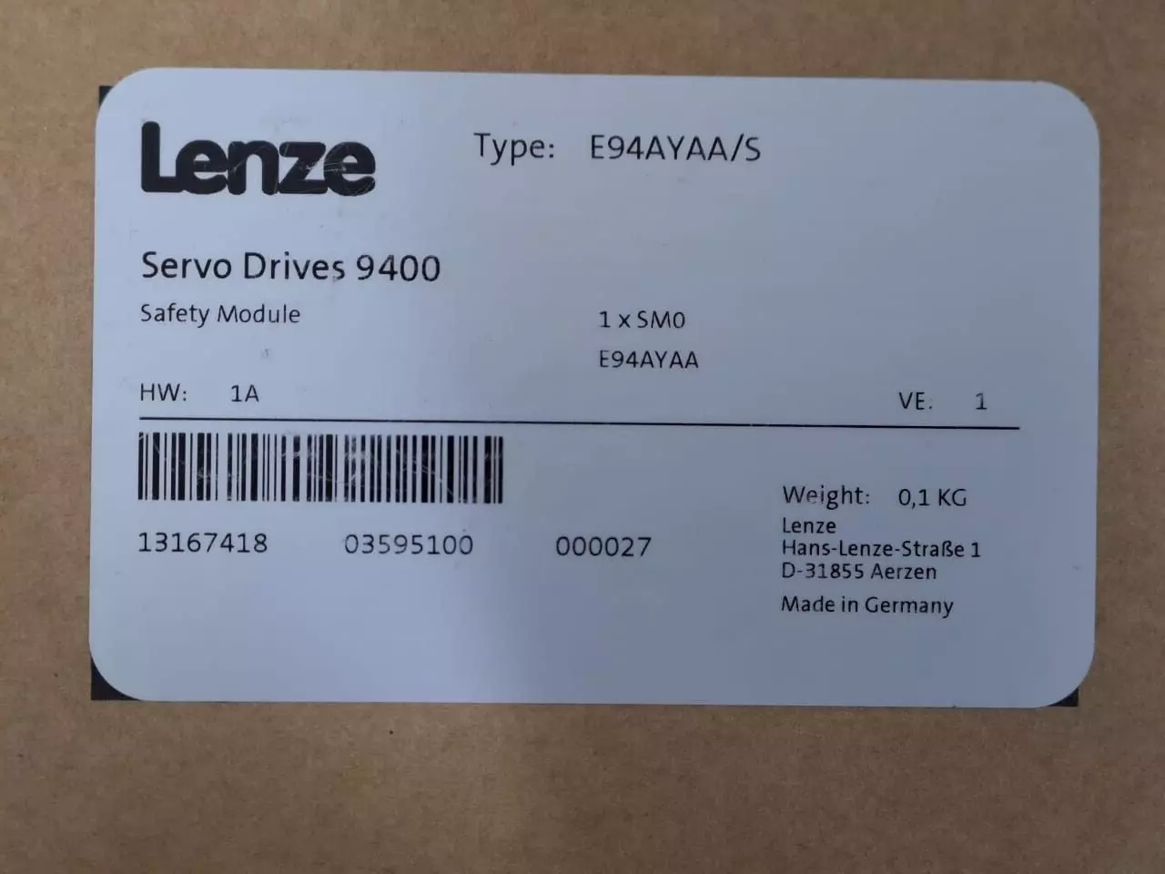LENZE Inverters 9400-series E94AYAA