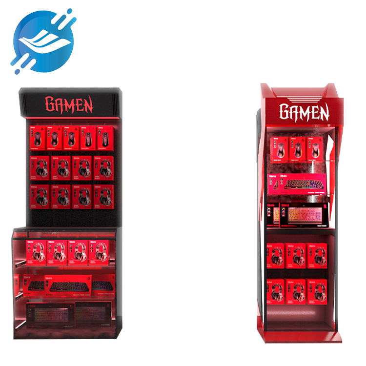 Customized shopping mall wall-mounted headphone display stand with LED | Youlian
